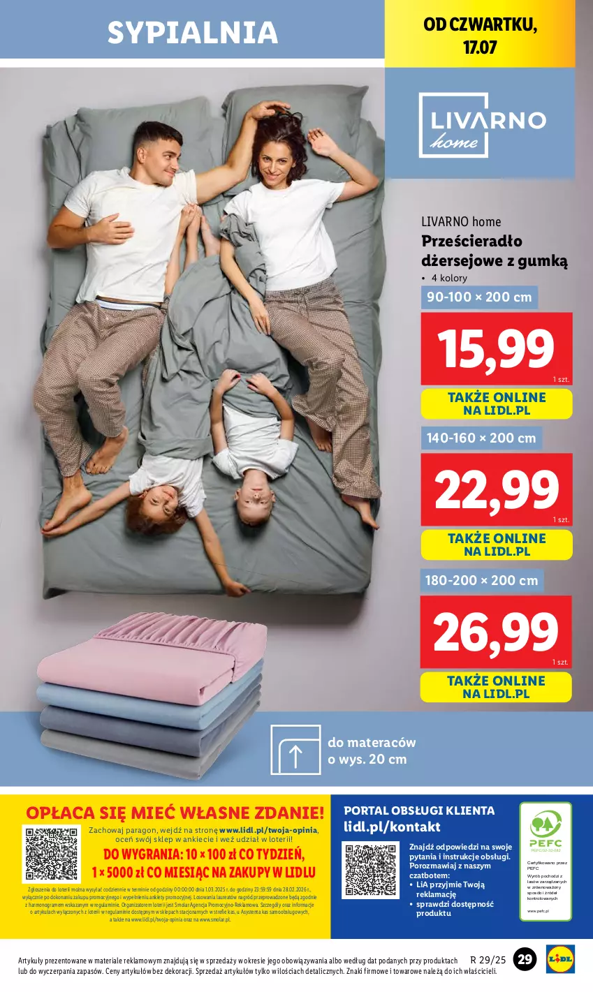 Gazetka promocyjna Lidl - GAZETKA - ważna 14.07 do 19.07.2025 - strona 39 - produkty: Gra, Ivar, Laur, Materac, Mola, Por, Portal, Prześcieradło, Sypialnia, Tera