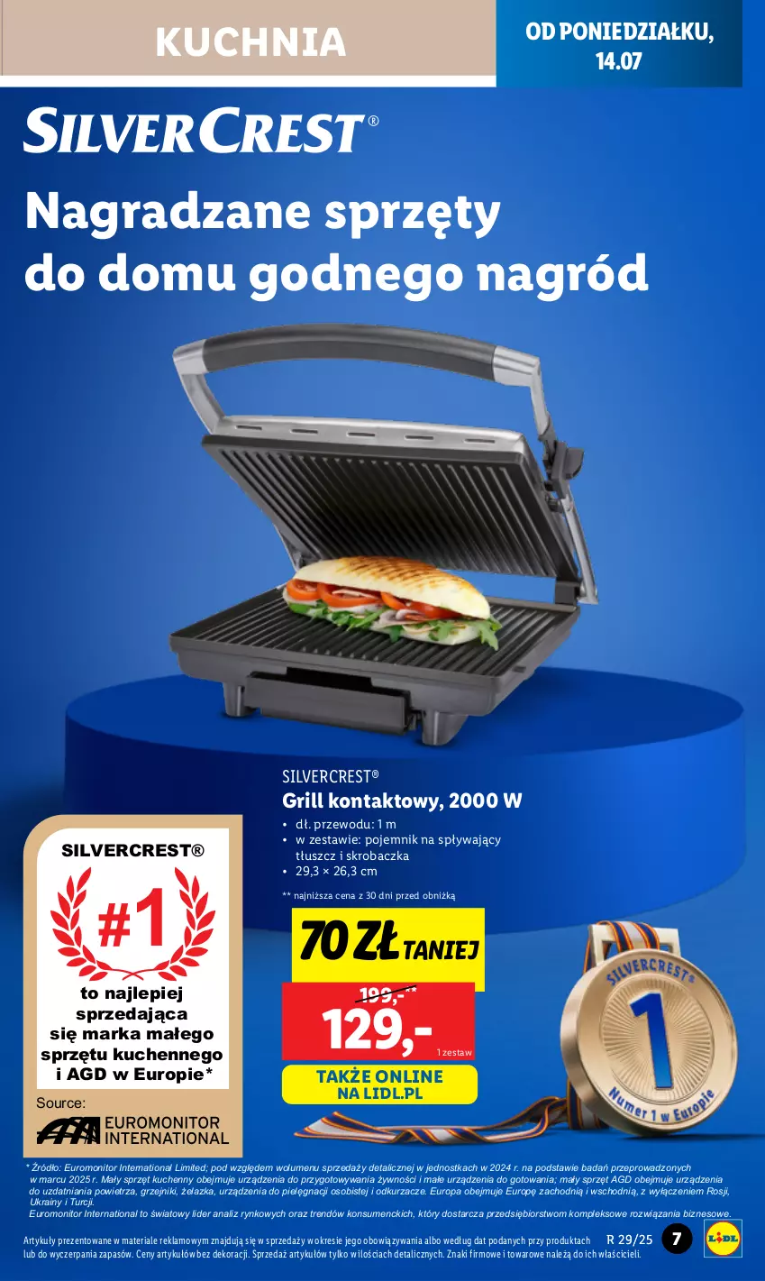 Gazetka promocyjna Lidl - GAZETKA - ważna 14.07 do 19.07.2025 - strona 9 - produkty: Gra, Grill, Grill kontaktowy, Grzejnik, Kuchnia, Monitor, Odkurzacz, Odkurzacze, Pojemnik, Silvercrest, Skrobaczka