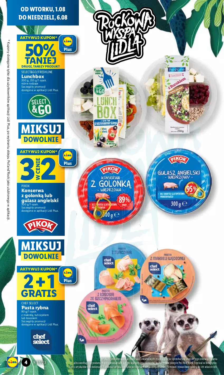 Gazetka promocyjna Lidl - GAZETKA - ważna 01.08 do 06.08.2023 - strona 4 - produkty: Gra, Makrelą, PIKOK, Ser, Sos, Tuńczyk