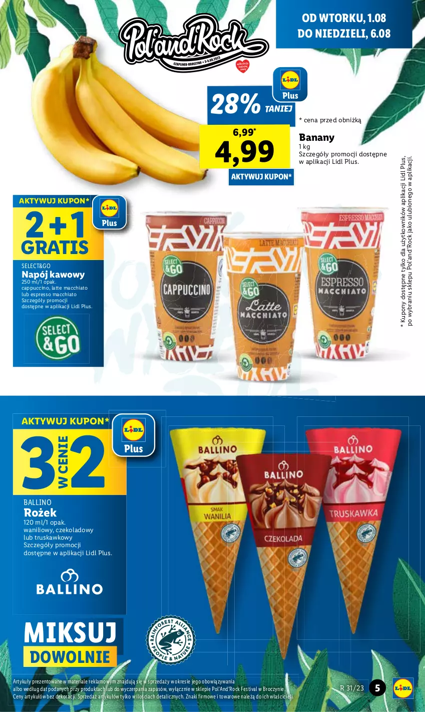 Gazetka promocyjna Lidl - GAZETKA - ważna 01.08 do 06.08.2023 - strona 5 - produkty: Banany, Cappuccino, Chia, Gra, Napój