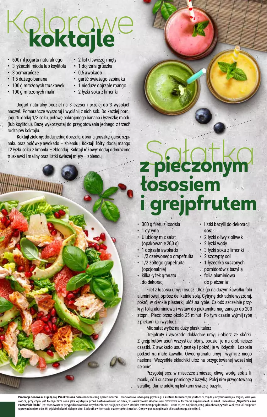 Gazetka promocyjna Stokrotka - Supermarket - ważna 27.02 do 05.03.2025 - strona 18 - produkty: Bazyl, Folia aluminiowa, Gra, Granat, Grejpfrut, Jogurt, Jogurt naturalny, Kawa, Ksylitol, Maliny, Mango, Mięso, O nas, Olej, Owoce, Piec, Piekarnik, Plasterki, Pomarańcze, Pomidory, Por, Sałat, Sałatka, Sok, Sól, Sos, Suszone pomidory, Szpinak, Talerz, Top, Truskawki, Warzywa