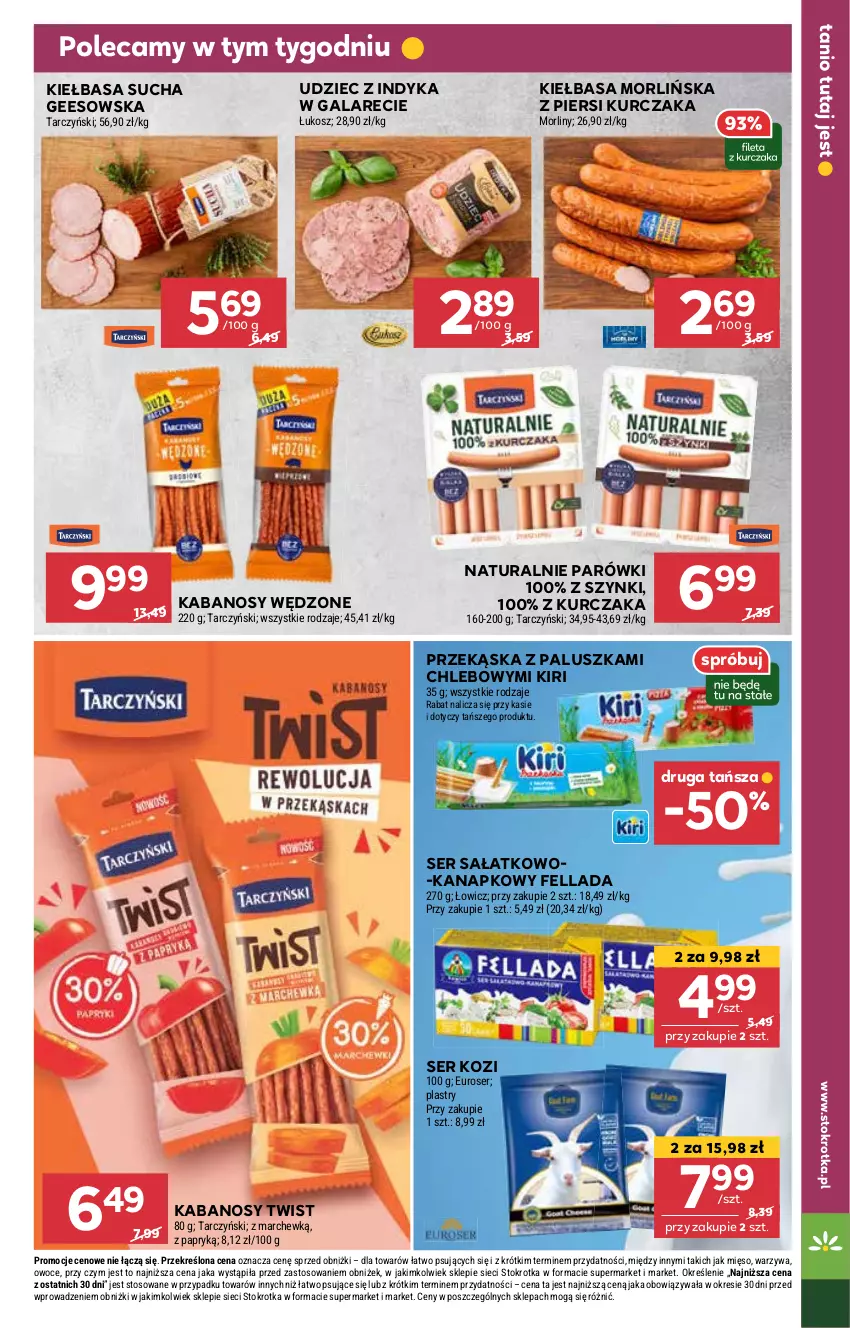 Gazetka promocyjna Stokrotka - Supermarket - ważna 27.02 do 05.03.2025 - strona 9 - produkty: Chleb, Gala, Kabanos, Kiełbasa, Kosz, Kurczak, Mięso, Owoce, Parówki, Sałat, Ser, Ser kozi, Ser sałatkowo-kanapkowy, Tarczyński, Udziec z indyka, Udziec z indyka w galarecie, Warzywa