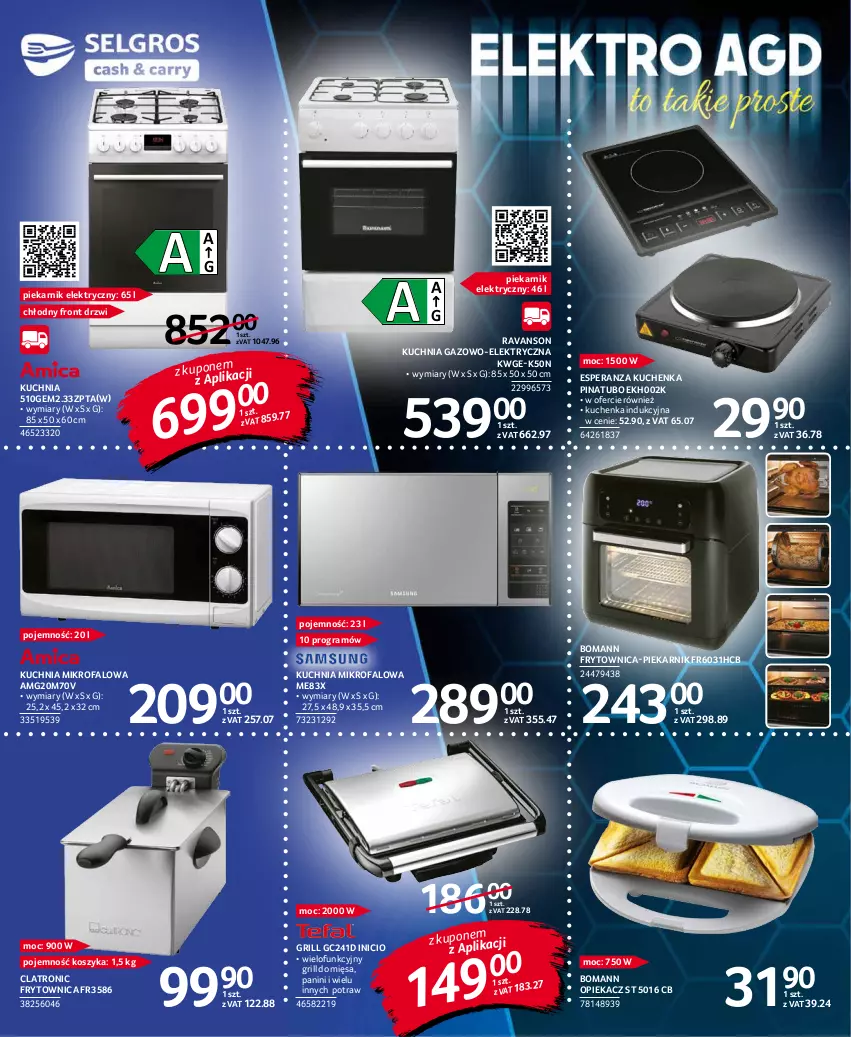 Gazetka promocyjna Selgros - Katalog Elektro - ważna 28.10 do 09.11.2021 - strona 8 - produkty: Drzwi, Fa, Gra, Grill, Kosz, Kuchnia, Kuchnia gazowo-elektryczna, Piekarnik