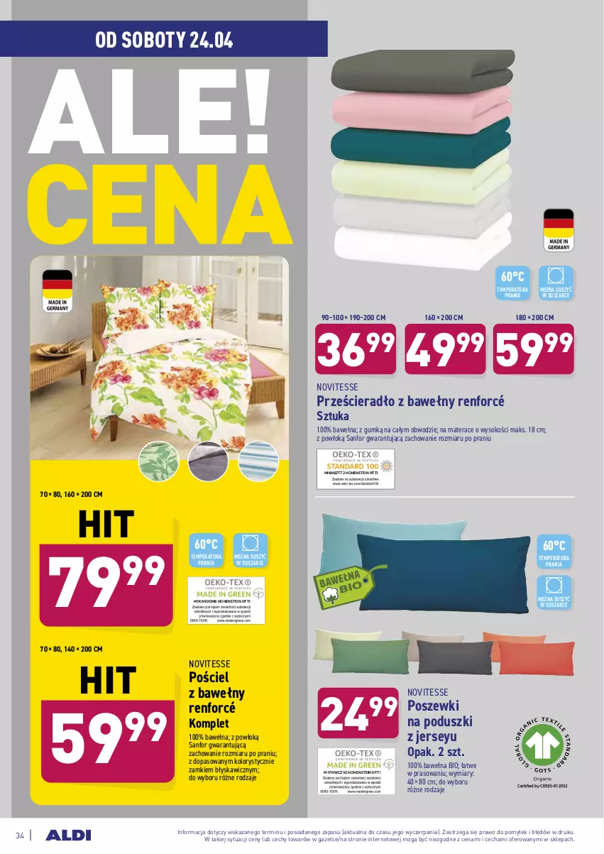 Gazetka promocyjna Aldi - Dobre bo polskie - ważna 19.04 do 24.04.2021 - strona 34 - produkty: Materac, Pościel, Prześcieradło, Sok, Tera, Wełna