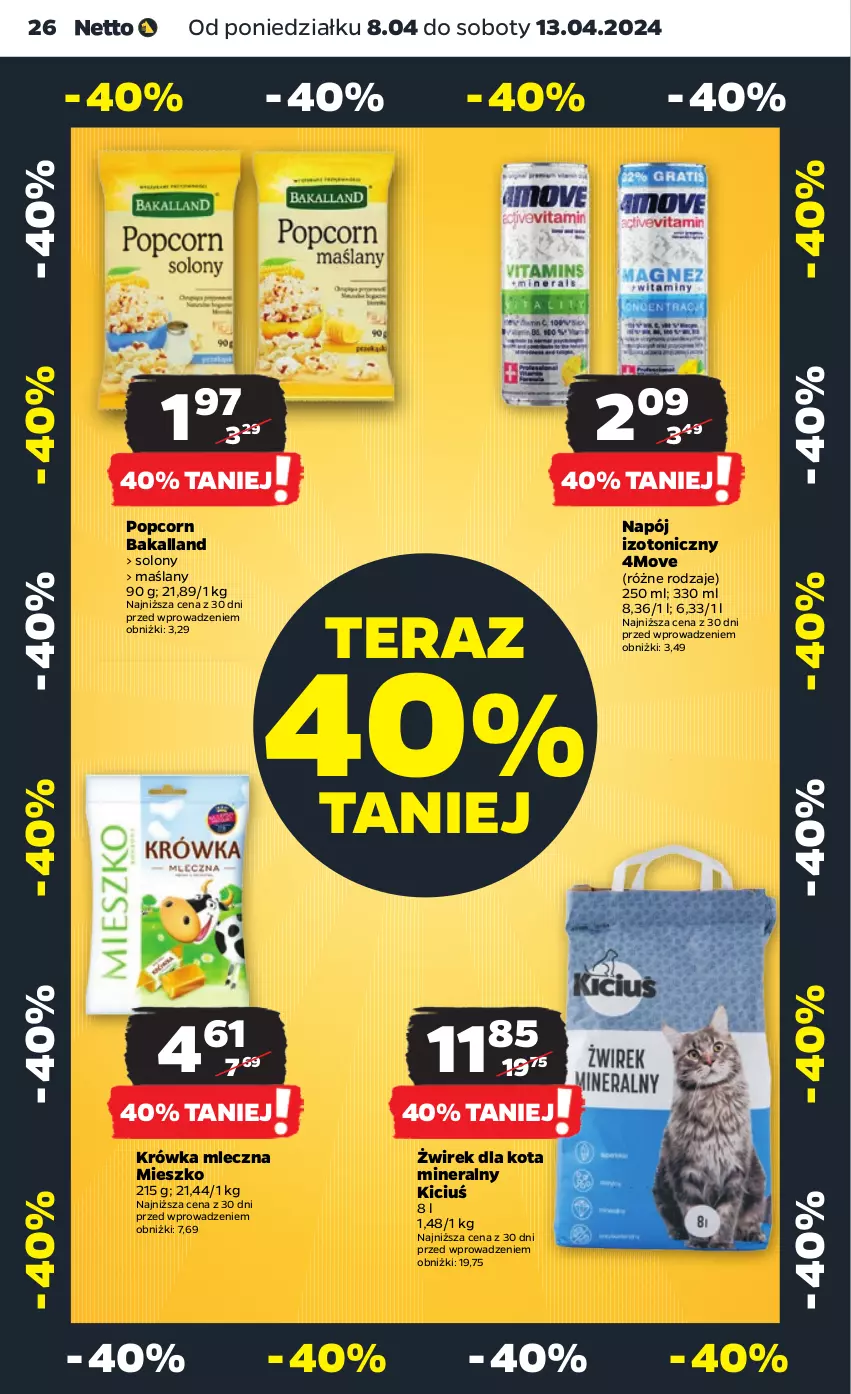 Gazetka promocyjna Netto - Artykuły spożywcze - ważna 08.04 do 13.04.2024 - strona 26 - produkty: Bakalland, Napój, Popcorn, Tera