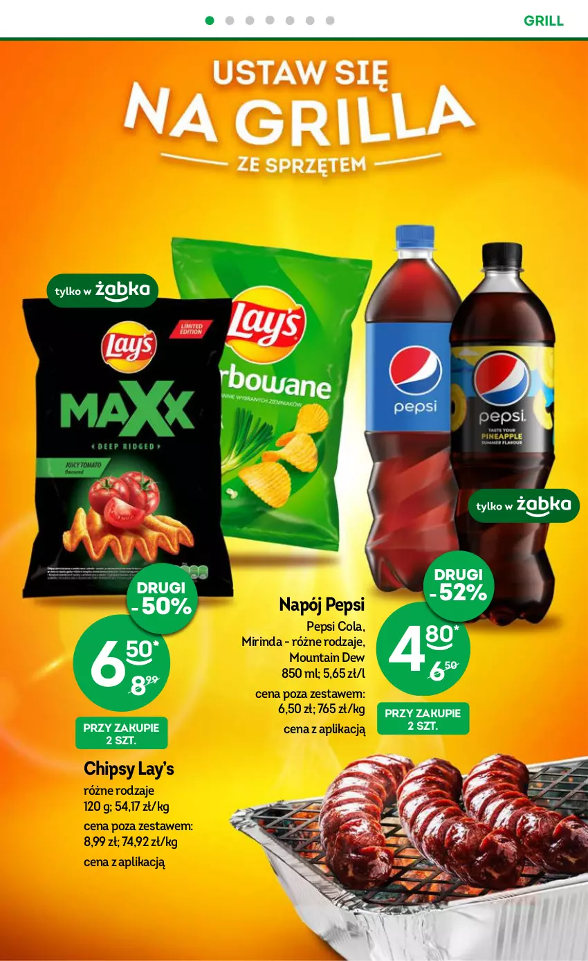 Gazetka promocyjna Żabka - ważna 16.08 do 29.08.2023 - strona 27 - produkty: Chipsy, Grill, Lay’s, Mirinda, Napój, Pepsi