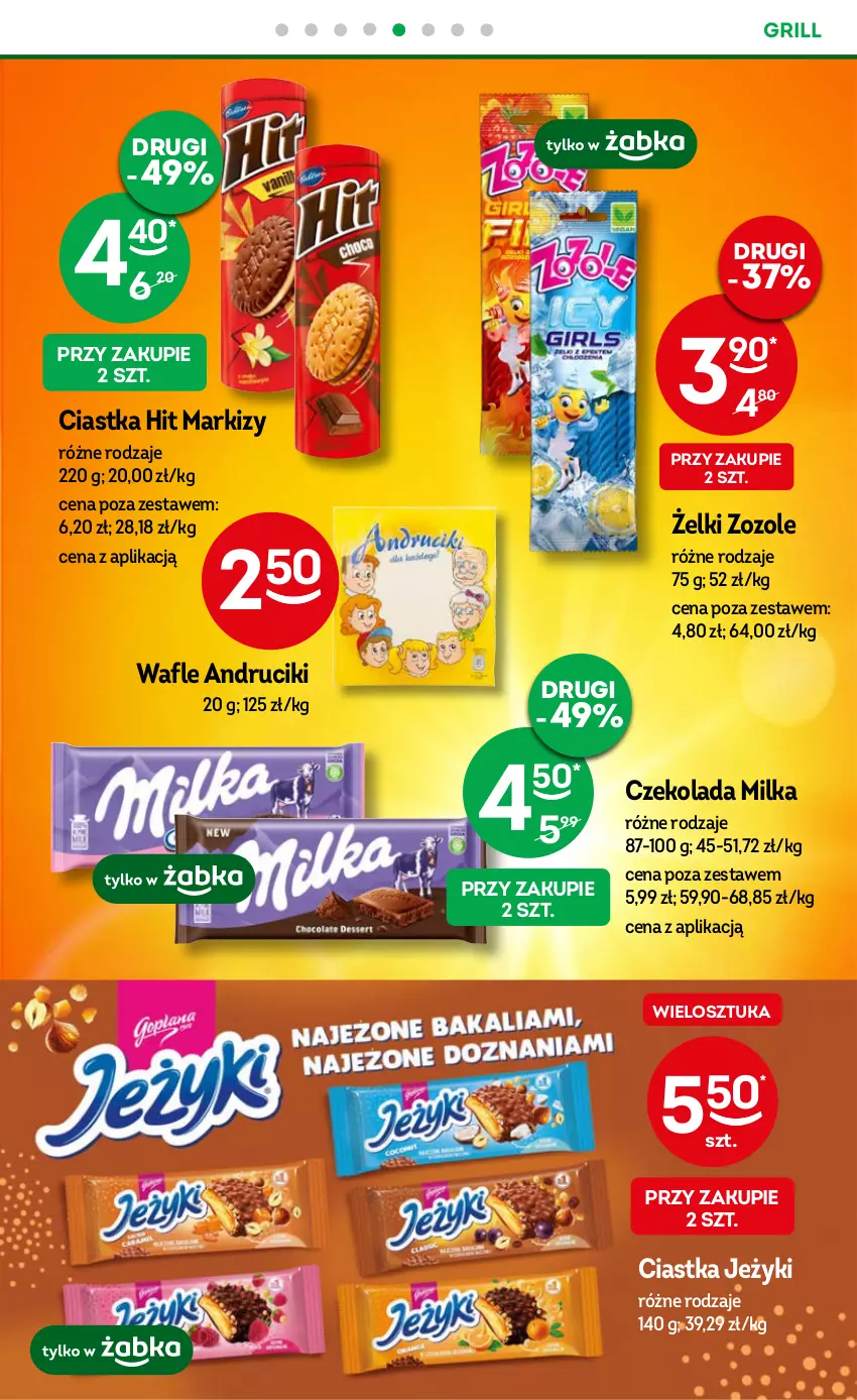 Gazetka promocyjna Żabka - ważna 16.08 do 29.08.2023 - strona 31 - produkty: Ciastka, Czekolada, Grill, Jeżyki, Milka, Wafle