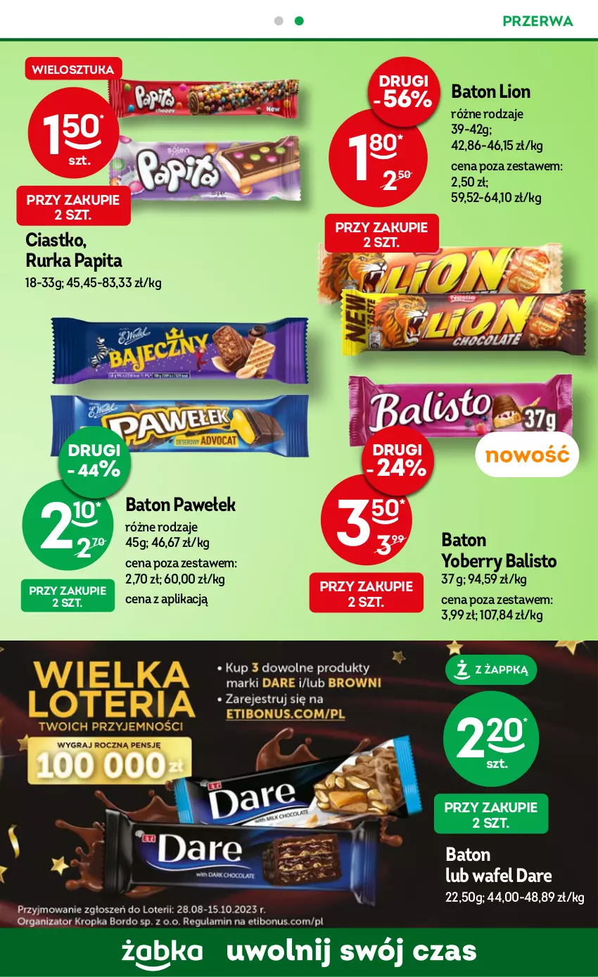 Gazetka promocyjna Żabka - ważna 16.08 do 29.08.2023 - strona 45 - produkty: Baton, Lion