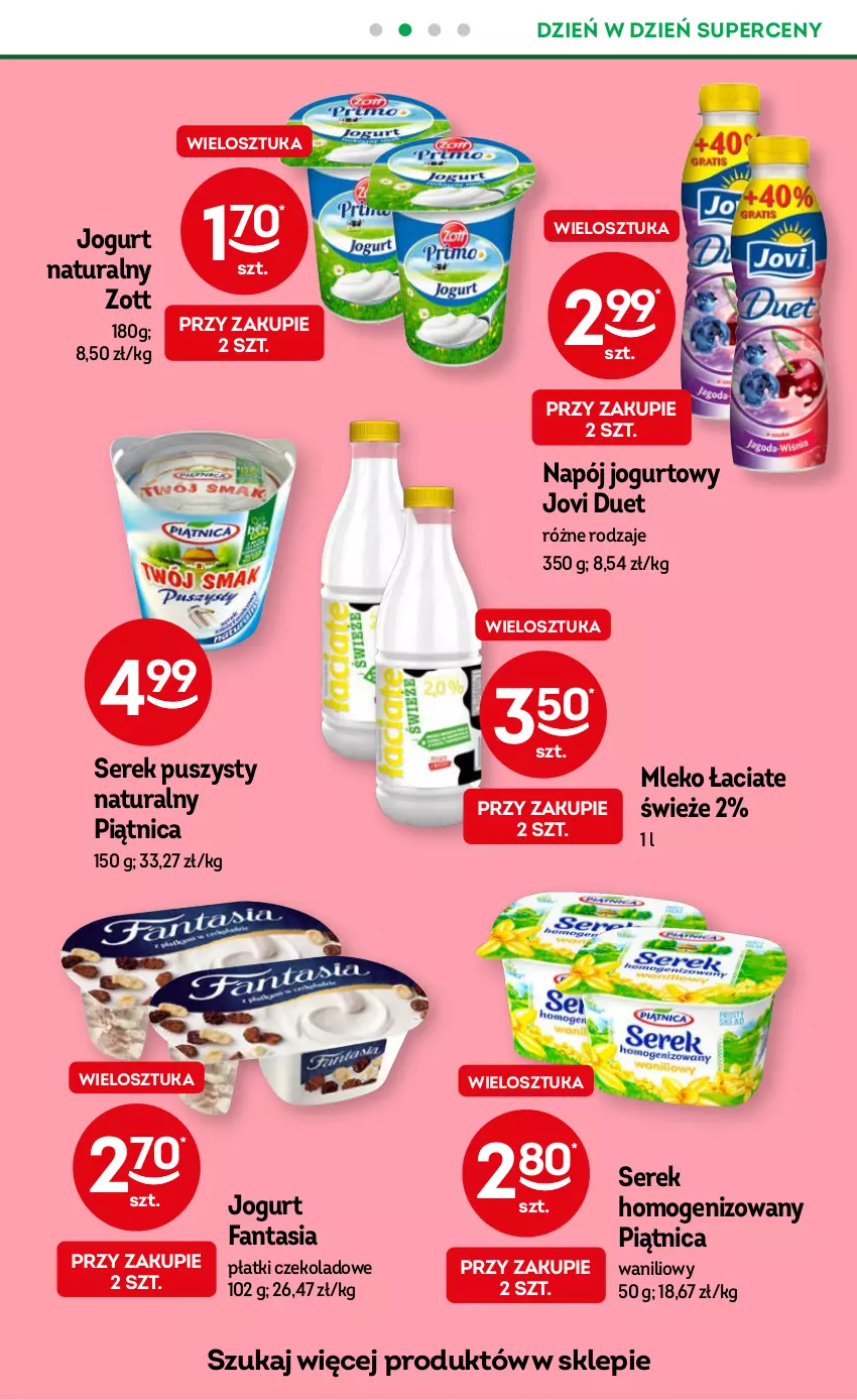 Gazetka promocyjna Żabka - ważna 16.08 do 29.08.2023 - strona 7 - produkty: Fa, Fanta, Jogurt, Jogurt naturalny, Mleko, Napój, Napój jogurtowy, Piątnica, Ser, Serek, Serek homogenizowany, Serek puszysty, Zott