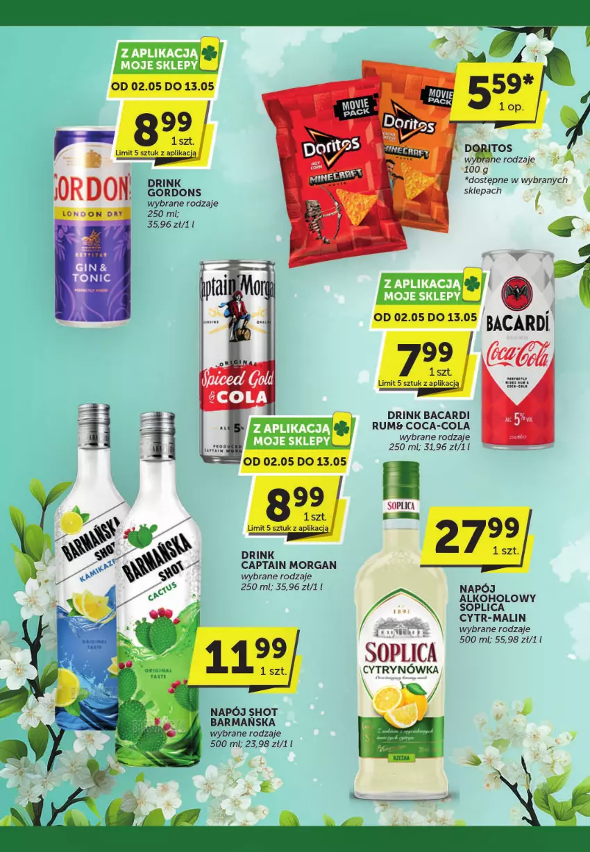 Gazetka promocyjna ABC - ważna 30.04 do 13.05.2025 - strona 3 - produkty: Bacardi, Captain Morgan, Coca-Cola, Napój, Rum, Soplica
