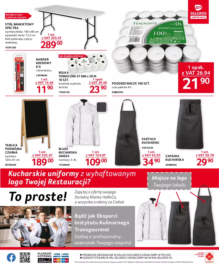 Gazetka promocyjna Selgros - Oferta gastronomiczna - ważna 16.03 do 29.03.2023 - strona 15 - produkty: Bluza, Fa, LG, Marker, Podgrzewacze, Rama, Sok, Stół, Tran