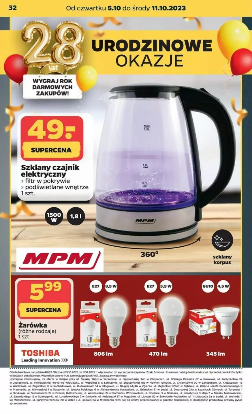 Gazetka promocyjna Netto - ważna 05.10 do 11.10.2023 - strona 2 - produkty: Czajnik, Fa, Kujawski, Podlaski, Sok, Stock