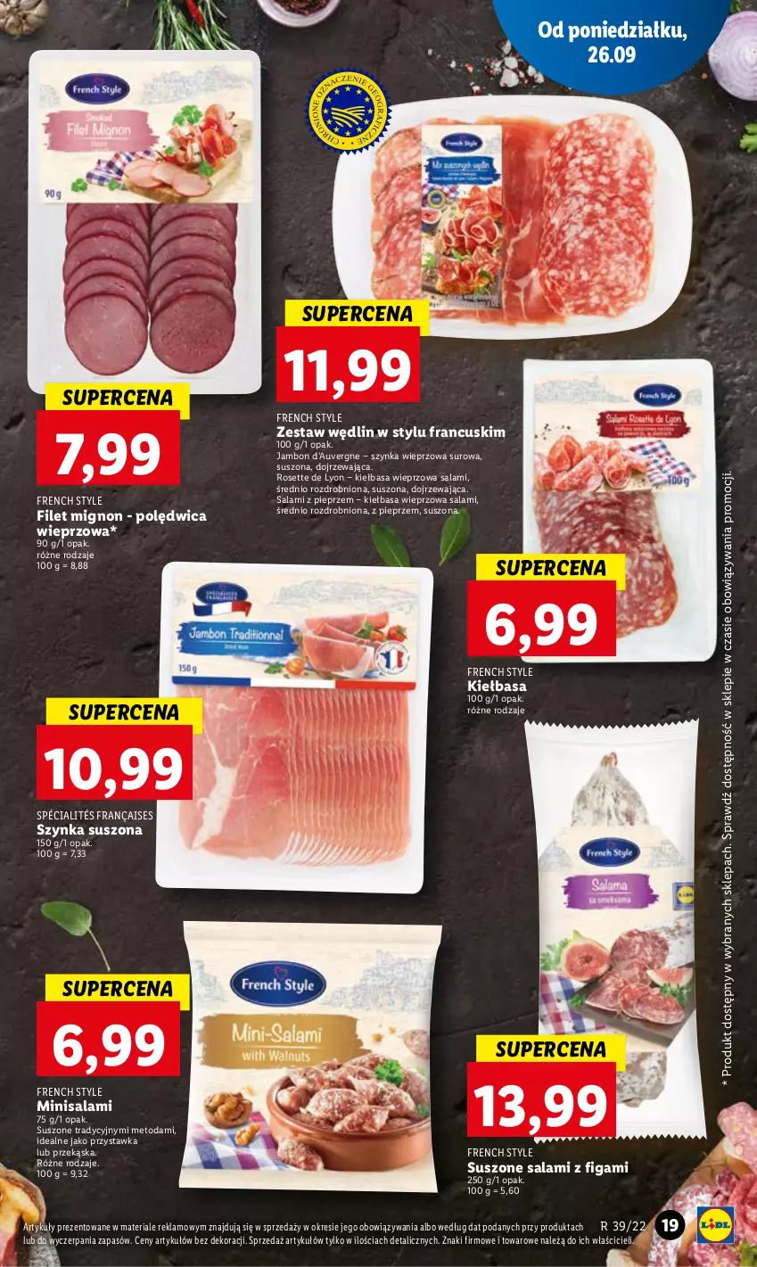 Gazetka promocyjna Lidl - GAZETKA - ważna 26.09 do 28.09.2022 - strona 21 - produkty: Kiełbasa, Pieprz, Polędwica, Salami, Szynka, Szynka wieprzowa