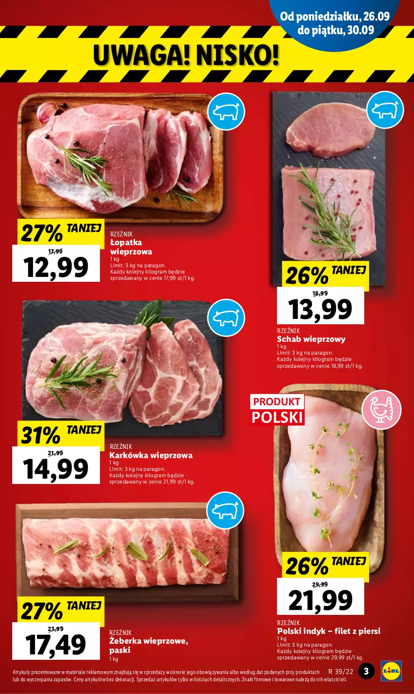 Gazetka promocyjna Lidl - GAZETKA - ważna 26.09 do 28.09.2022 - strona 3 - produkty: Gra, Karkówka wieprzowa, Olej, Schab wieprzowy, Waga