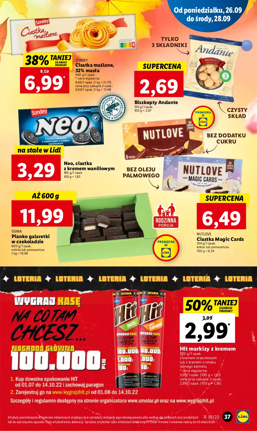 Gazetka promocyjna Lidl - GAZETKA - ważna 26.09 do 28.09.2022 - strona 39 - produkty: Biszkopty, Ciastka, Gala, Galaretki, Kokos, Olej