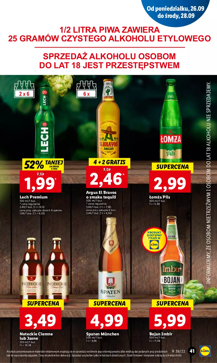 Gazetka promocyjna Lidl - GAZETKA - ważna 26.09 do 28.09.2022 - strona 43 - produkty: Gra, Imbir, Lech Premium, Piwa