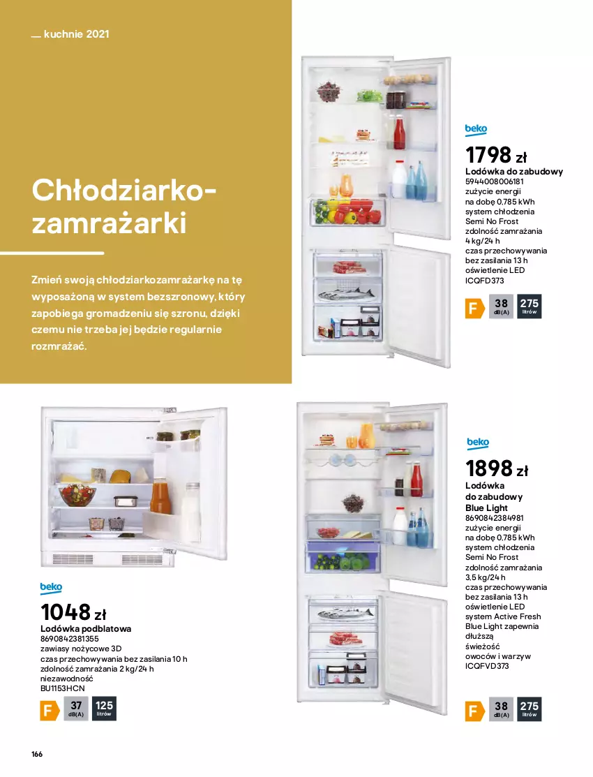 Gazetka promocyjna Castorama - Katalog Kuchnie 2021 - ważna 01.10 do 31.12.2021 - strona 166 - produkty: Chłodziarka, Lodówka, Noż, Por, Silan, Wino