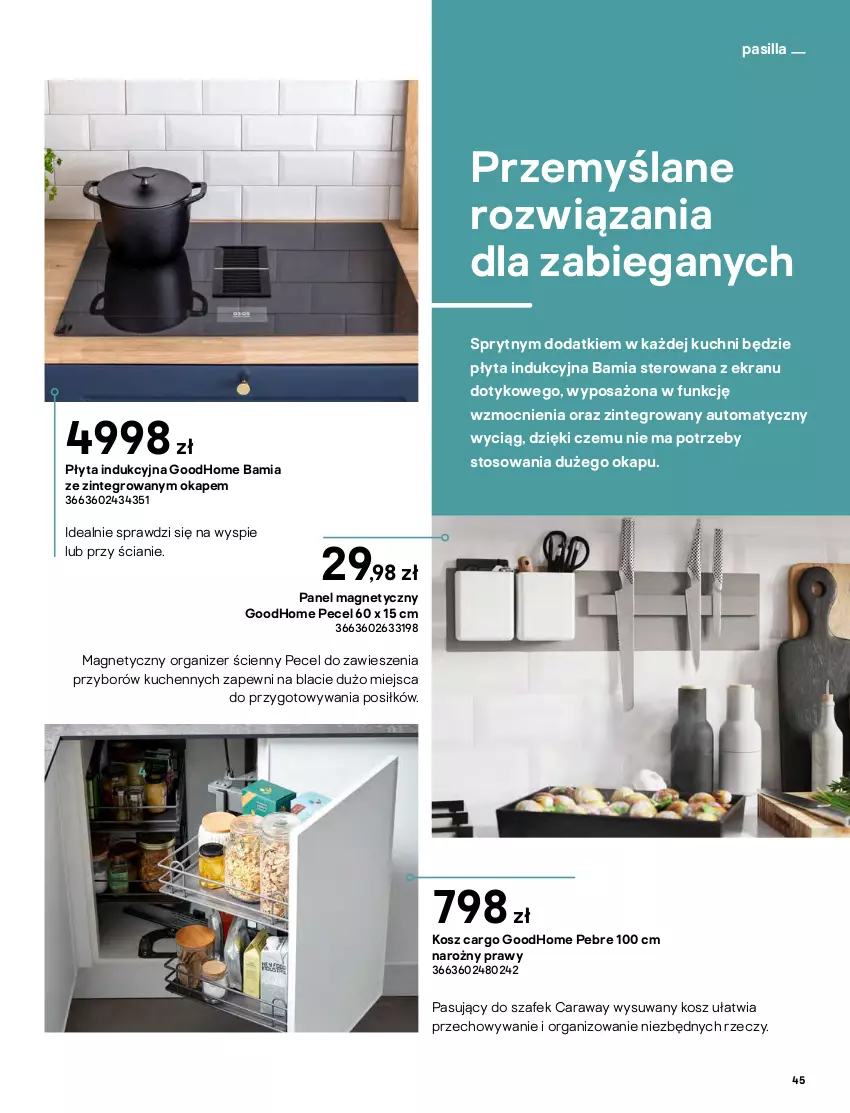 Gazetka promocyjna Castorama - Katalog Kuchnie 2021 - ważna 01.10 do 31.12.2021 - strona 45 - produkty: Bateria, Dulux, Fa, Gres, Kosz, Okap, Organizer, Płyta, Płyta indukcyjna, Por, Zlew, Zlewozmywak