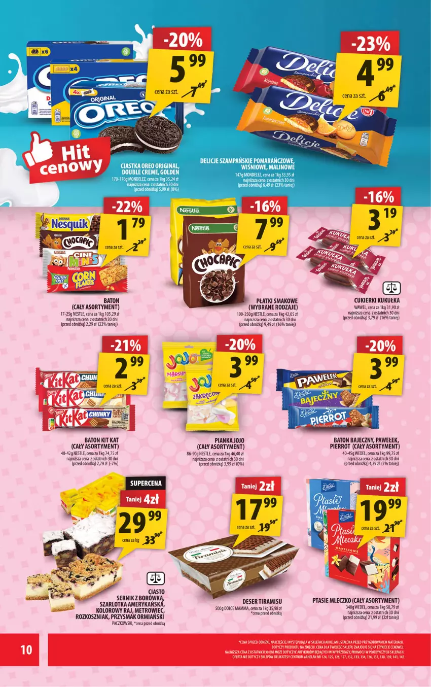 Gazetka promocyjna Arhelan - Gazetka - ważna 11.08 do 24.08.2025 - strona 10 - produkty: Baton, Cukier, Cukierki, Deser, Kit Kat, Kosz, Metro, Mleczko, Ptasie mleczko, Rum, Ser, Wawel