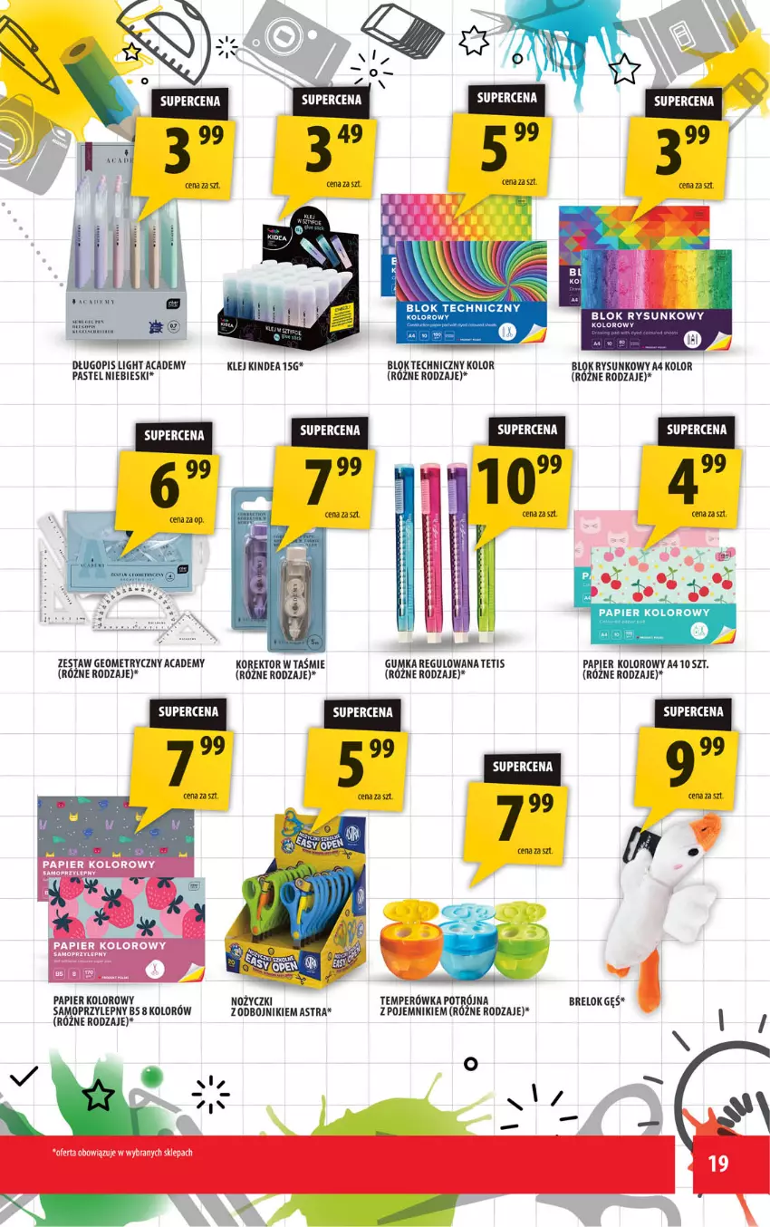 Gazetka promocyjna Arhelan - Gazetka - ważna 11.08 do 24.08.2025 - strona 19 - produkty: Długopis, Klej, Noż, Nożyczki, Papier, Pojemnik