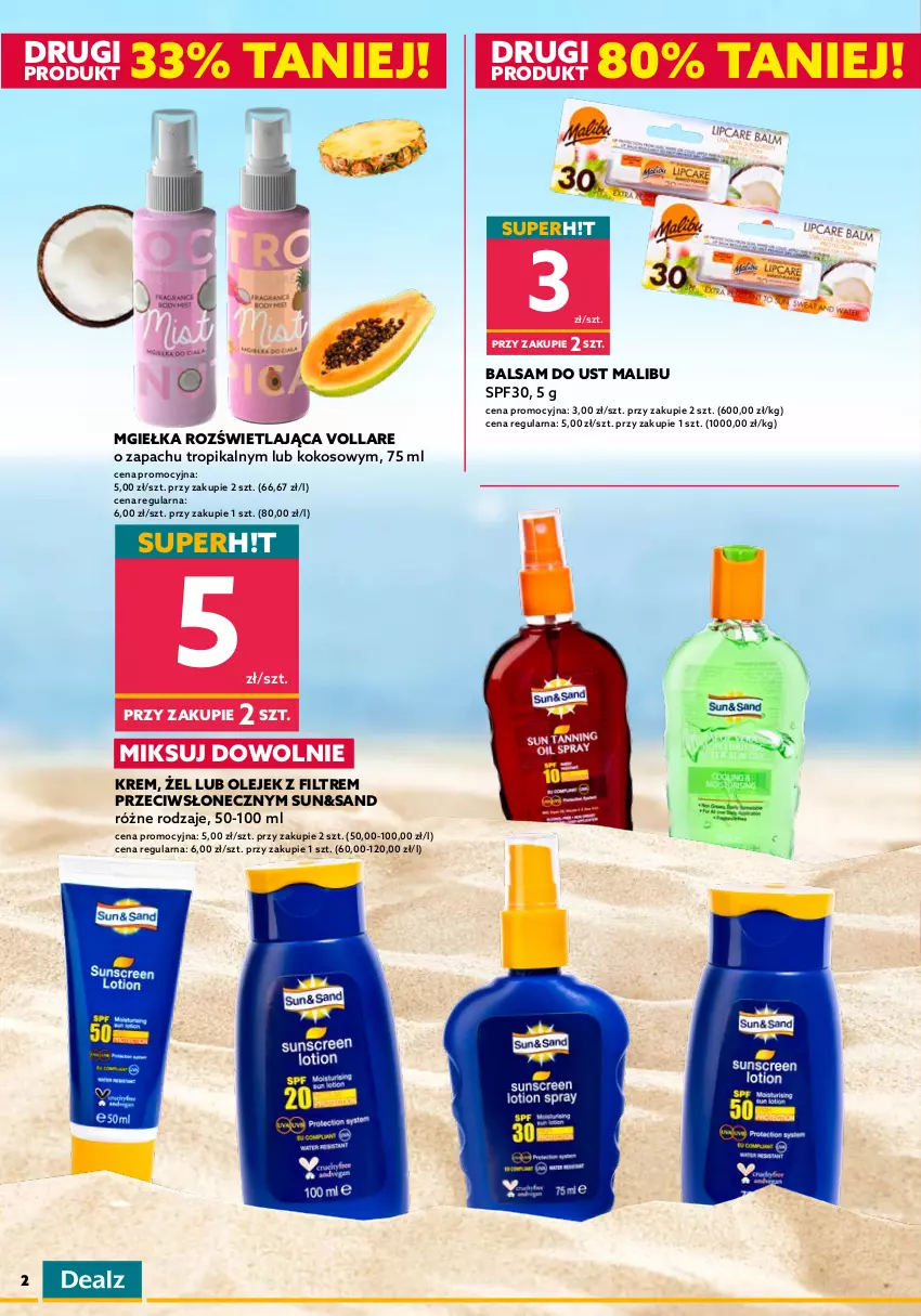 Gazetka promocyjna Dealz - SPRAWDŹ KATALOGTanie Podróżowanie ✈️ - ważna 08.06 do 30.06.2022 - strona 2 - produkty: Balsam do ust, Chusteczki, Dzieci, Garnier, Kokos, Kosmetyczka, Makijaż, Malibu, Olej, Płyn micelarny, Pojemnik, Słoiczki, Tusz