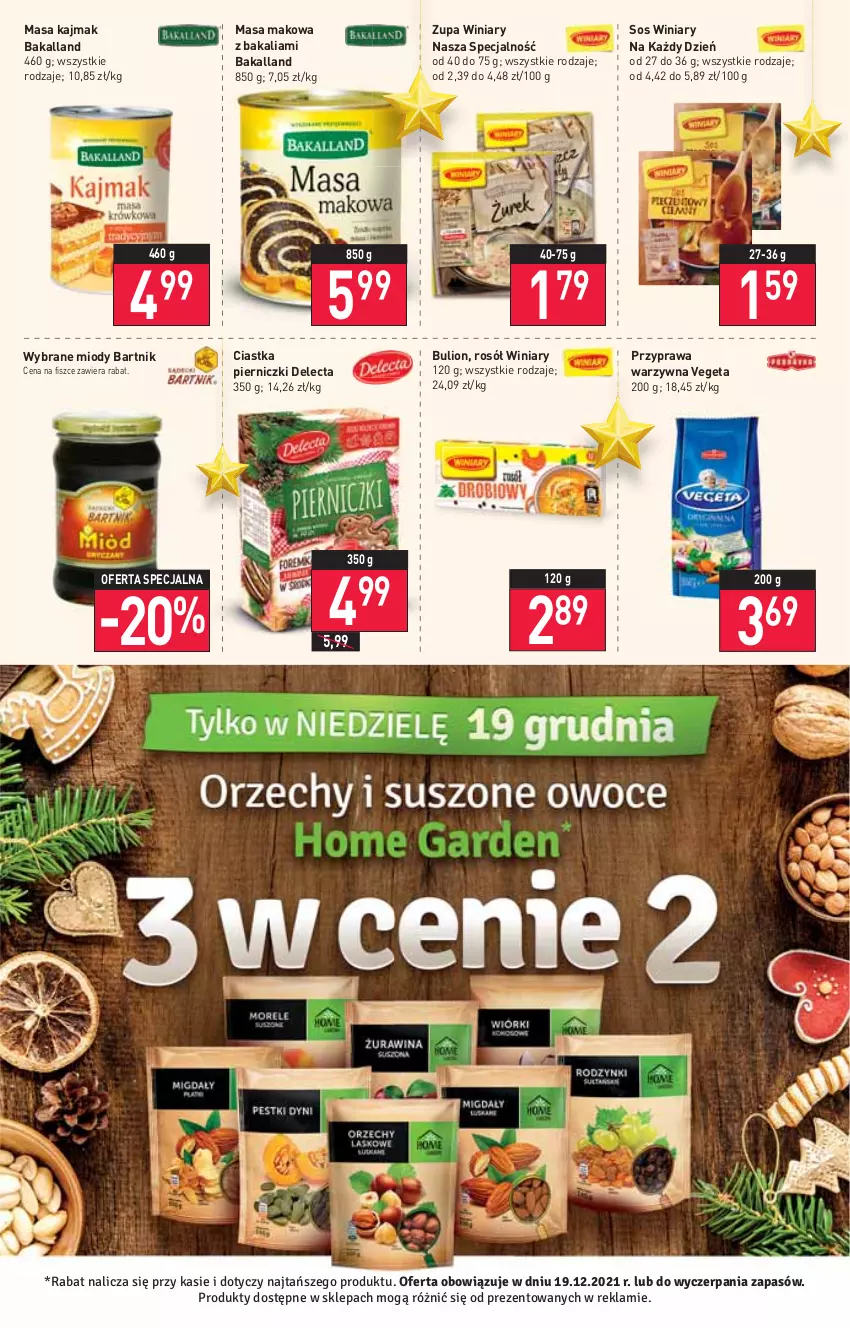 Gazetka promocyjna Stokrotka - Market - ważna 16.12 do 21.12.2021 - strona 12 - produkty: Bakalland, Bulion, Ciastka, Delecta, Lion, Rosół, Sos, Vegeta, Winiary, Zupa