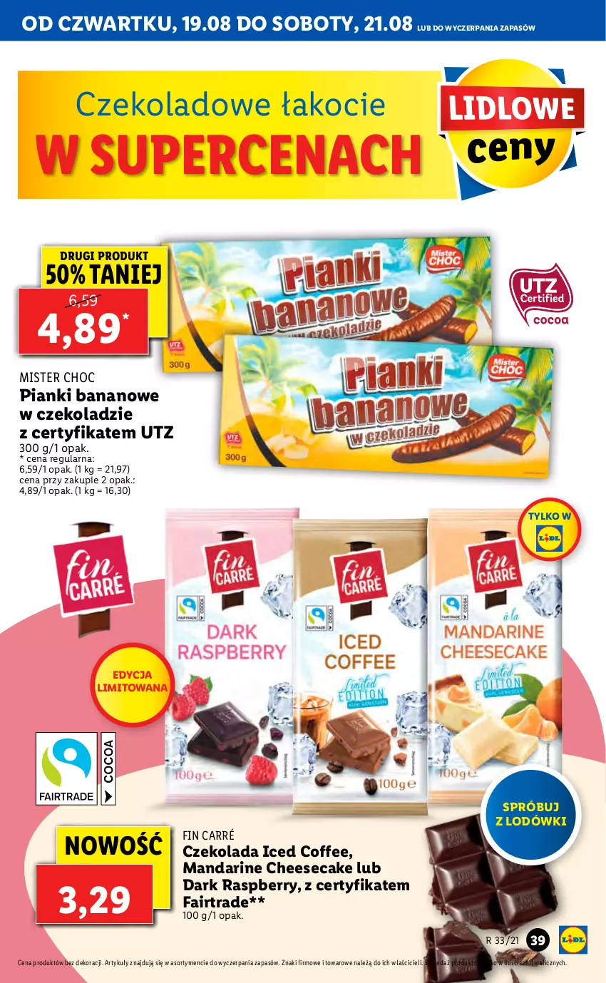 Gazetka promocyjna Lidl - GAZETKA - ważna 19.08 do 21.08.2021 - strona 39 - produkty: Czekolada, Fa, Koc