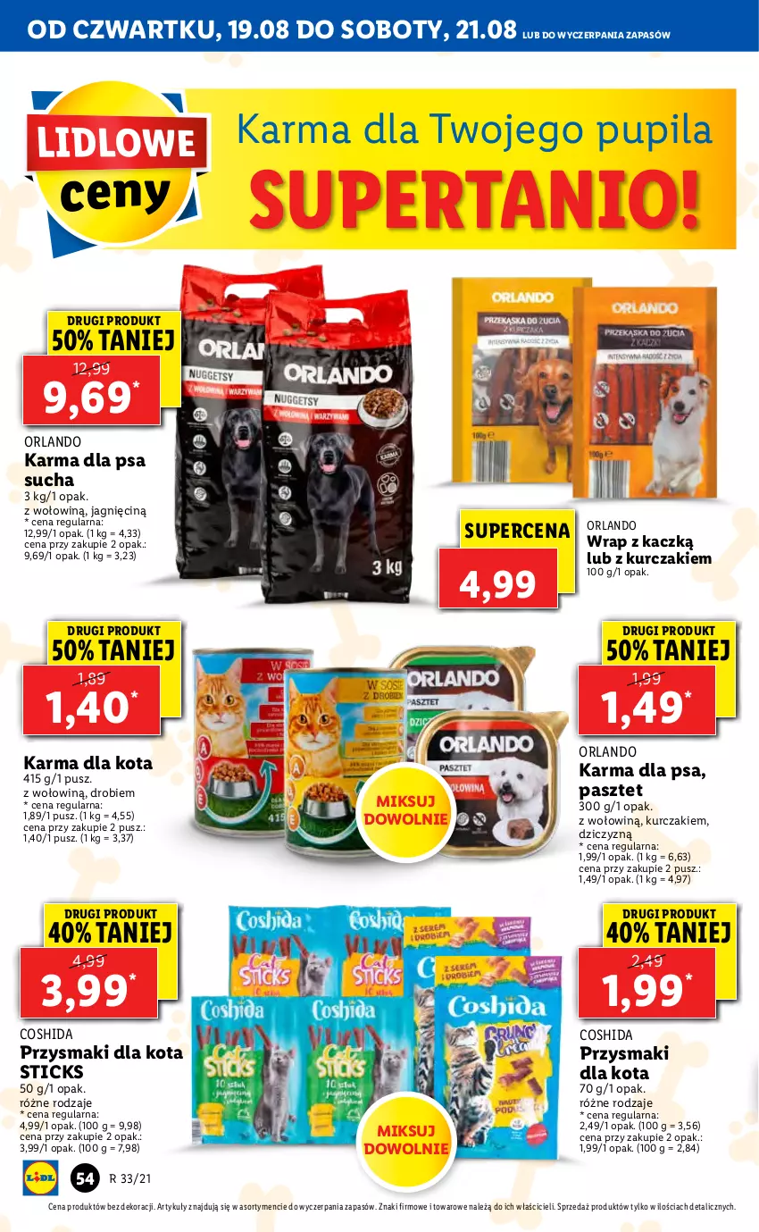 Gazetka promocyjna Lidl - GAZETKA - ważna 19.08 do 21.08.2021 - strona 54 - produkty: Kurczak, Pasztet, Przysmaki