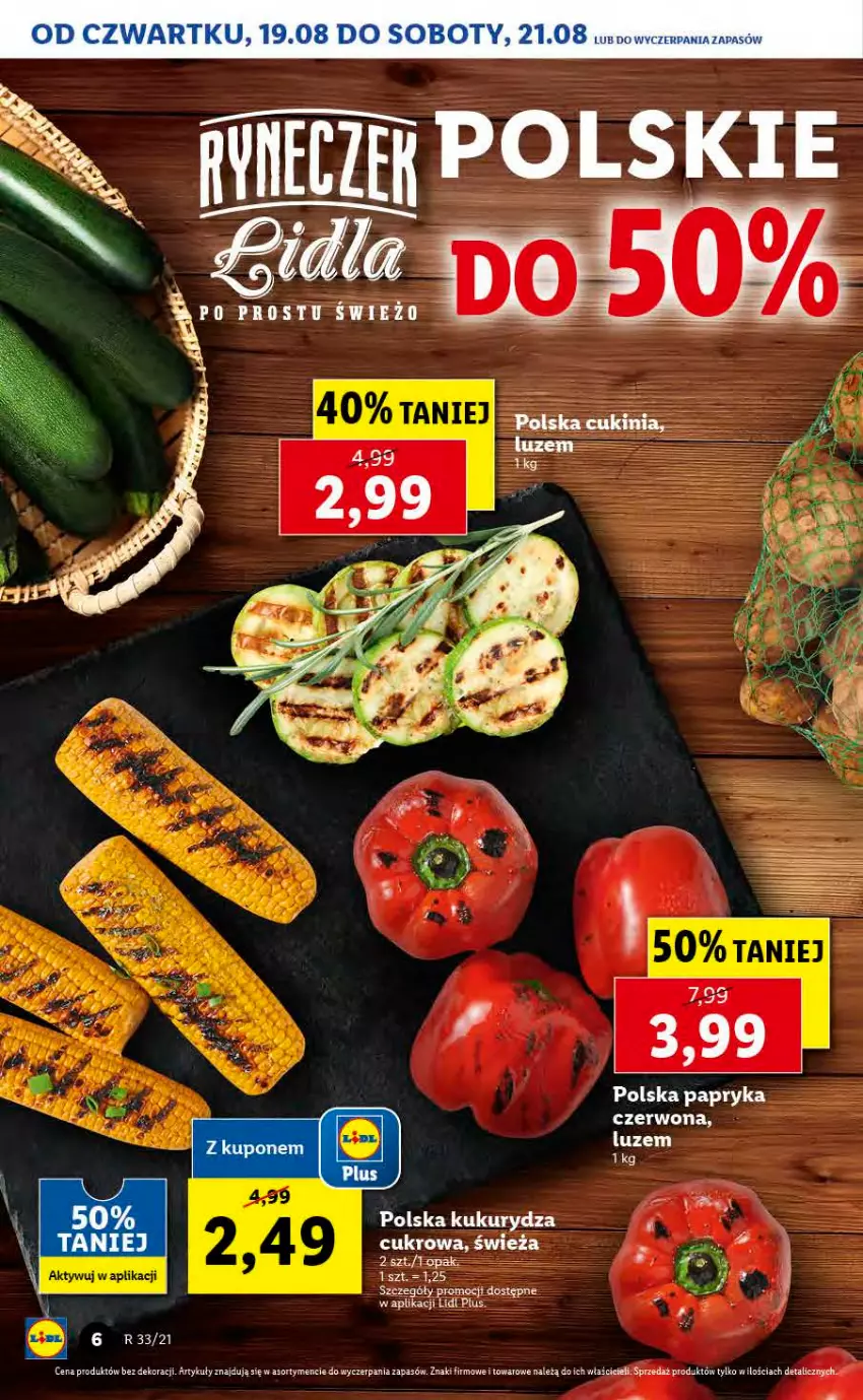 Gazetka promocyjna Lidl - GAZETKA - ważna 19.08 do 21.08.2021 - strona 6 - produkty: Kukurydza, Papryka, Papryka czerwona