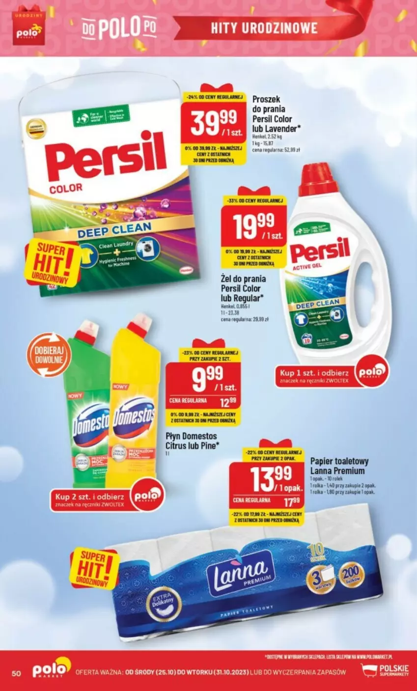 Gazetka promocyjna PoloMarket - ważna 25.10 do 31.10.2023 - strona 46 - produkty: Domestos, Gra, Papier, Papier toaletowy, Persil, Proszek do prania