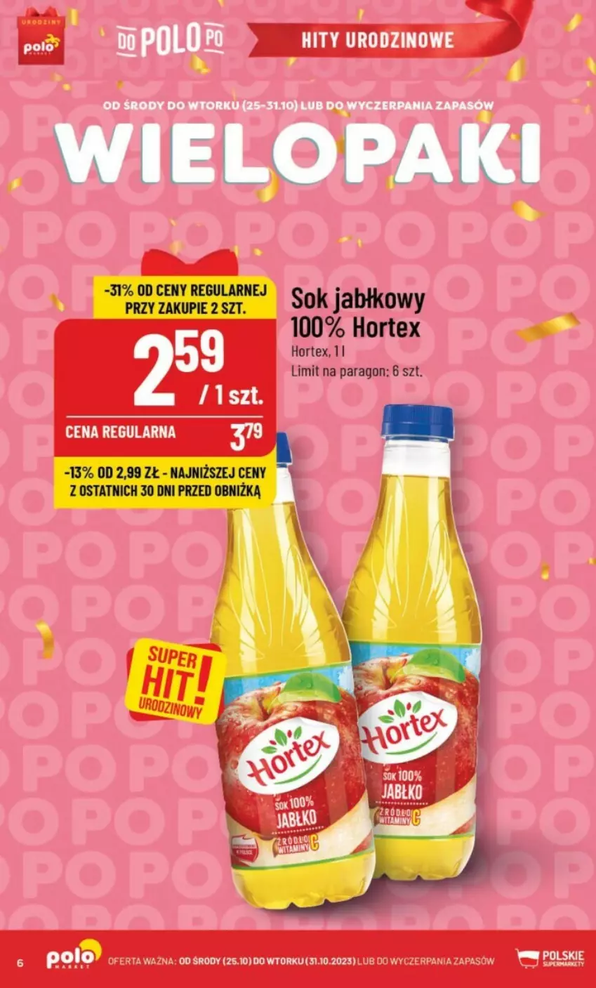 Gazetka promocyjna PoloMarket - ważna 25.10 do 31.10.2023 - strona 51 - produkty: Hortex, Sok, Sok jabłkowy