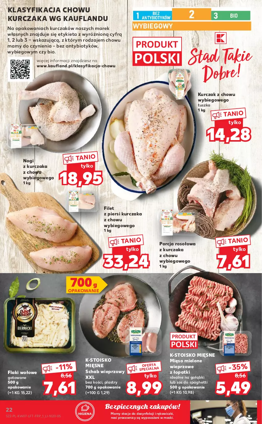 Gazetka promocyjna Kaufland - OFERTA TYGODNIA - ważna 17.02 do 23.02.2022 - strona 22 - produkty: Filet z piersi kurczaka, Flaki, Flaki wołowe, Kurczak, Mięso, Mięso mielone, Piec, Por, Schab wieprzowy, Sos, Spaghetti, Tusz