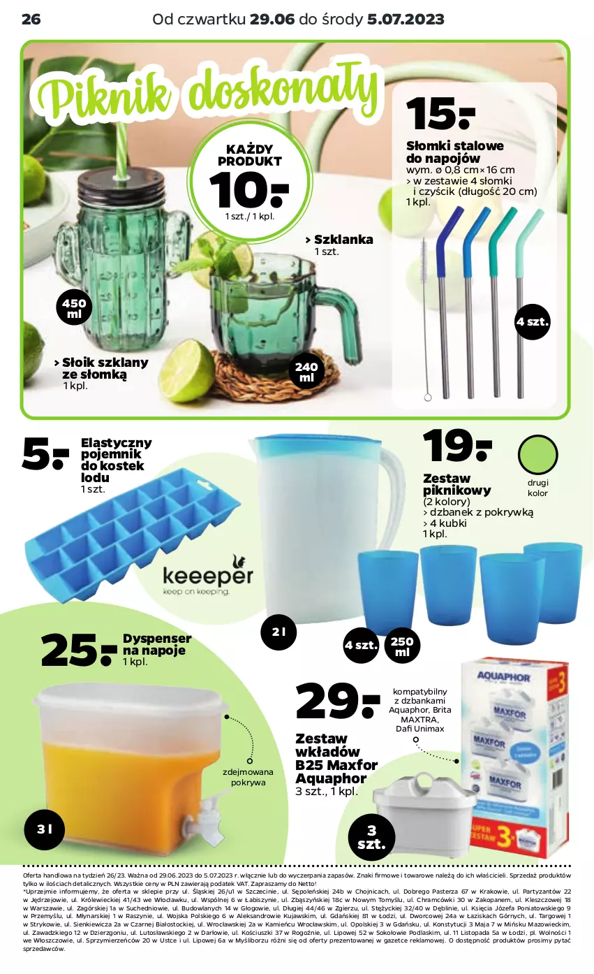 Gazetka promocyjna Netto - Akcesoria i dodatki - ważna 29.06 do 05.07.2023 - strona 10 - produkty: Aquaphor, Brit, Brita, Brita Maxtra, Dzbanek, Fa, Kujawski, Napoje, Podlaski, Pojemnik, Pokrywa, Ser, Sok, Stek, Stock, Szklanka, Top