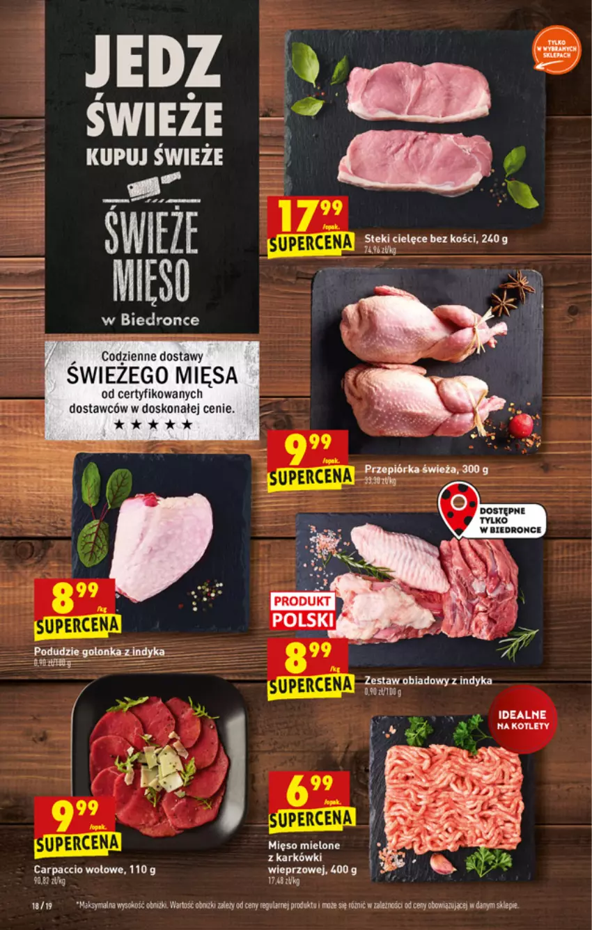 Gazetka promocyjna Biedronka - ważna 25.10 do 30.10.2021 - strona 18 - produkty: Carpaccio, Dron, Mięso, Mięso mielone, Stek