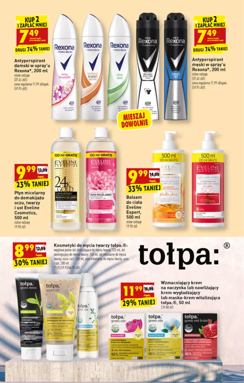 Gazetka promocyjna Biedronka - ważna 25.10 do 30.10.2021 - strona 55 - produkty: Antyperspirant, Brit, Eveline, Krem wygładzający, Makijaż, Maska, Peeling, Płyn micelarny, Rexona, Tołpa