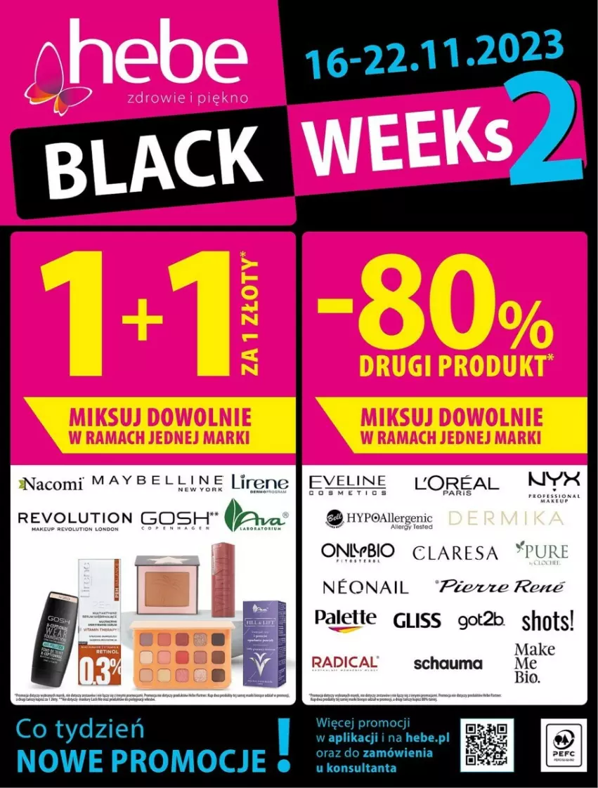 Gazetka promocyjna Hebe - ważna 16.11 do 22.11.2023 - strona 1 - produkty: Eveline, Got2b, NeoNail, Palette, Pur, Schauma