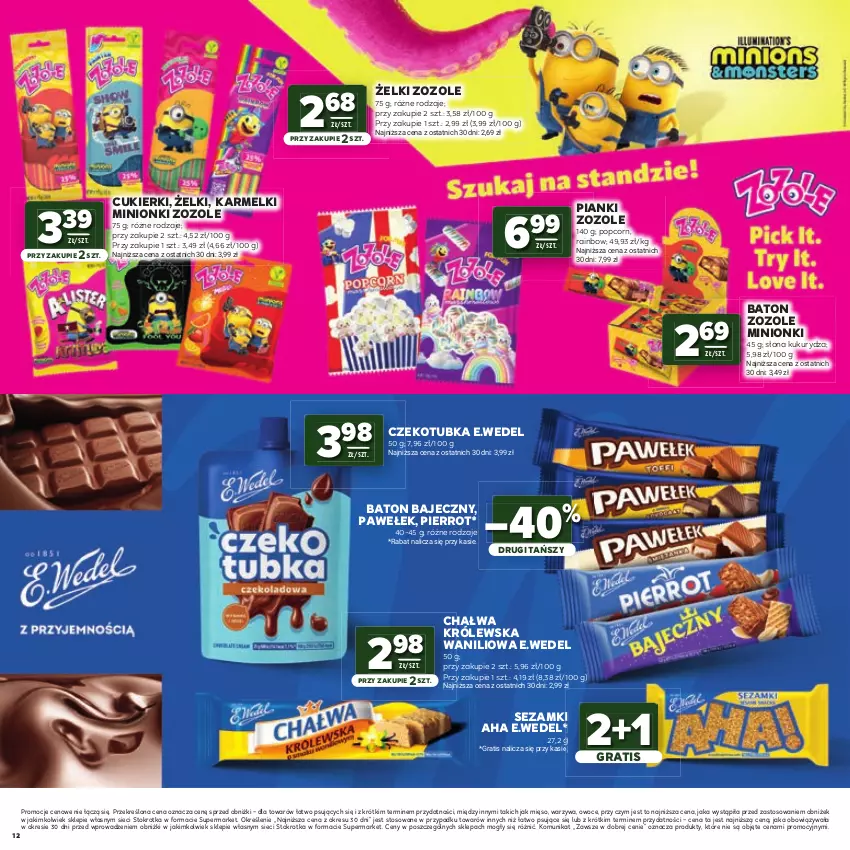Gazetka promocyjna Stokrotka - Katalog Mistrzostwa Świata 2026! - ważna 11.06 do 24.06.2026 - strona 12 - produkty: Baton, Chałwa, Cukier, Cukierki, Gra, Kukurydza, Mięso, Owoce, Popcorn, Sezam, Warzywa