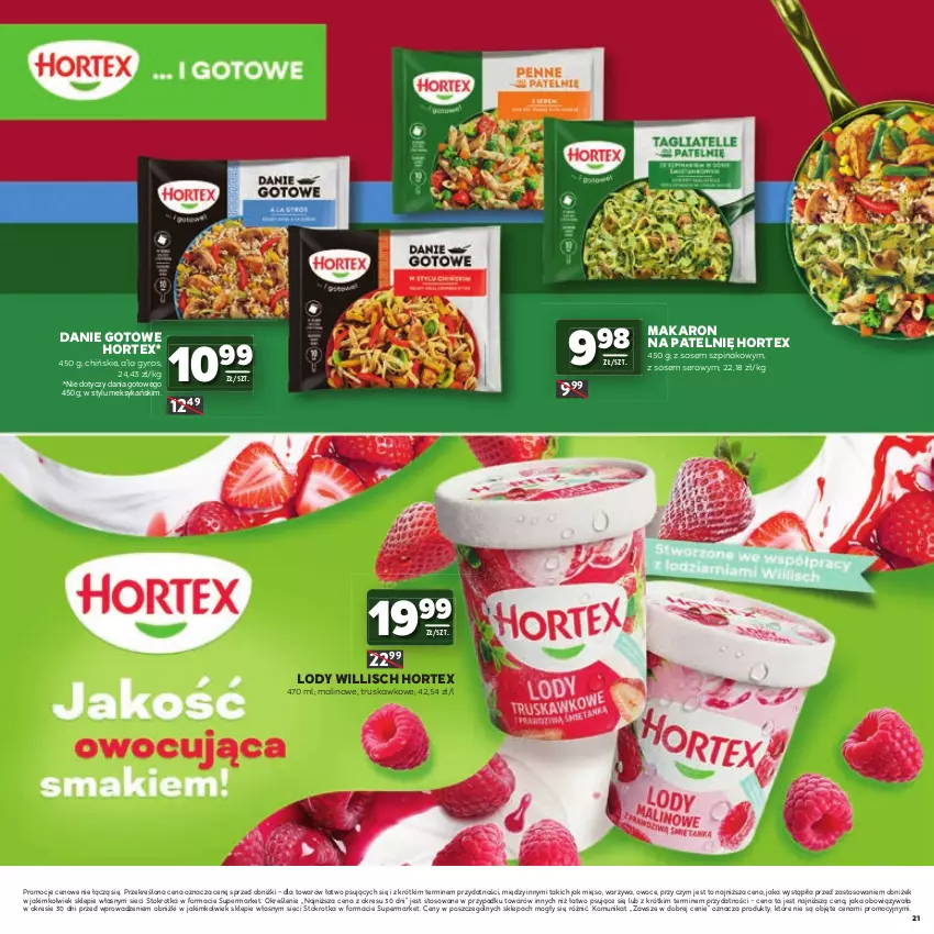 Gazetka promocyjna Stokrotka - Katalog Mistrzostwa Świata 2026! - ważna 11.06 do 24.06.2026 - strona 21 - produkty: Dania gotowe, Danie gotowe, Gyros, Hortex, Lody, Makaron, Mięso, Owoce, Ser, Sos, Szpinak, Warzywa