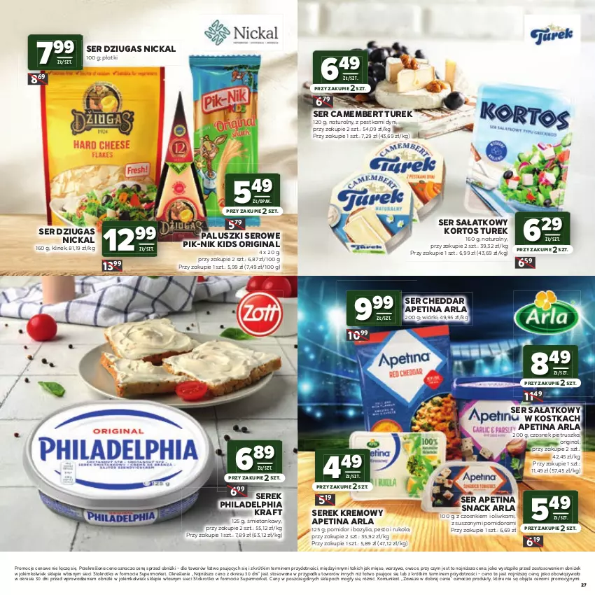 Gazetka promocyjna Stokrotka - Katalog Mistrzostwa Świata 2026! - ważna 11.06 do 24.06.2026 - strona 27 - produkty: Bazyl, Bazylia, Camembert, Cheddar, Czosnek, Gin, Mięso, Owoce, Pesto, Philadelphia, Pietruszka, Rukola, Sałat, Ser, Serek, Warzywa