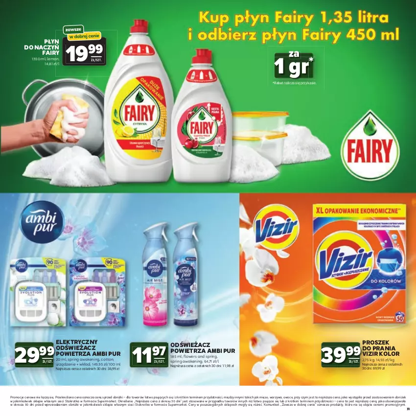 Gazetka promocyjna Stokrotka - Katalog Mistrzostwa Świata 2026! - ważna 11.06 do 24.06.2026 - strona 31 - produkty: Ambi Pur, Fa, Fairy, Mięso, Odświeżacz powietrza, Owoce, Proszek do prania, Pur, Vizir, Warzywa