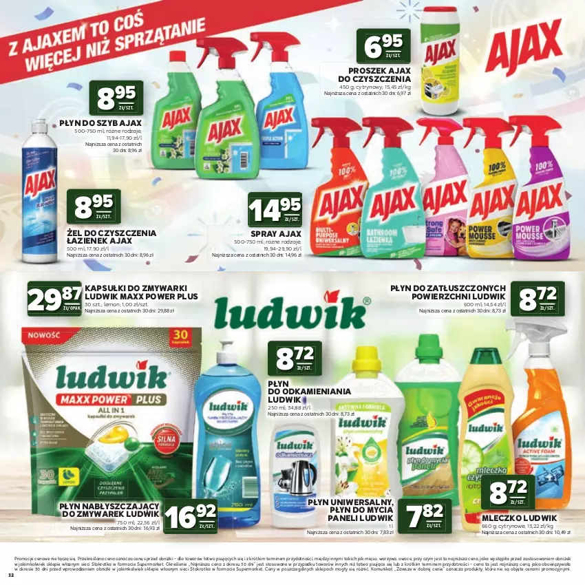 Gazetka promocyjna Stokrotka - Katalog Mistrzostwa Świata 2026! - ważna 11.06 do 24.06.2026 - strona 32 - produkty: Ajax, Ludwik, Mięso, Mleczko, Owoce, Płyn do mycia, Płyn do mycia paneli, Płyn do szyb, Płyn nabłyszczający, Warzywa, Zmywarki