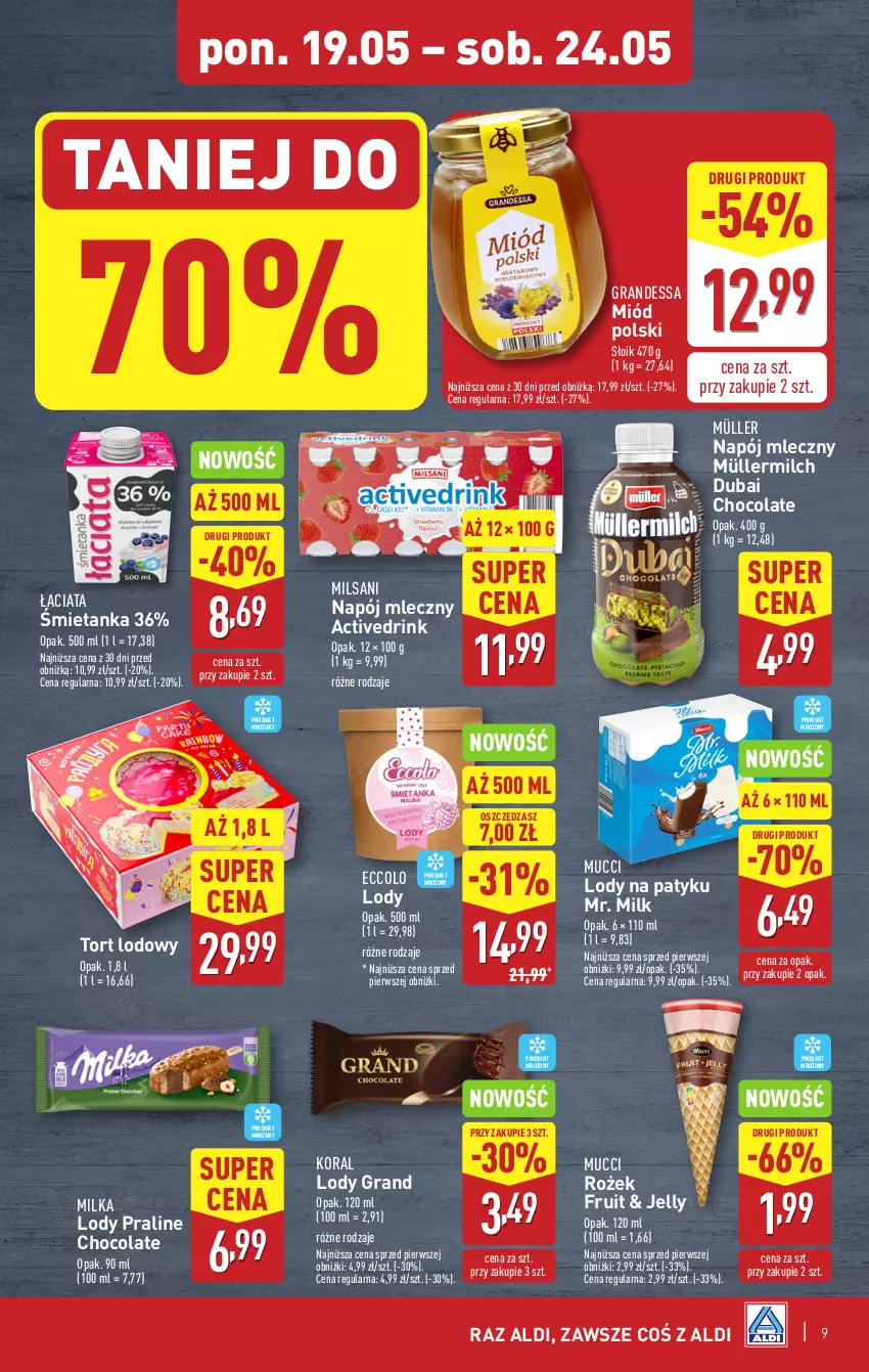 Gazetka promocyjna Aldi - Pełna oferta - ważna 19.05 do 24.05.2025 - strona 9 - produkty: Gra, Lody, Milka, Miód, Müller, Müllermilch, Napój, Napój mleczny