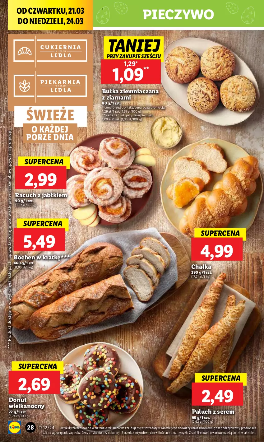 Gazetka promocyjna Lidl - GAZETKA - ważna 21.03 do 24.03.2024 - strona 30 - produkty: Bułka, Donut, Piec, Pieczywo, Por, Ser