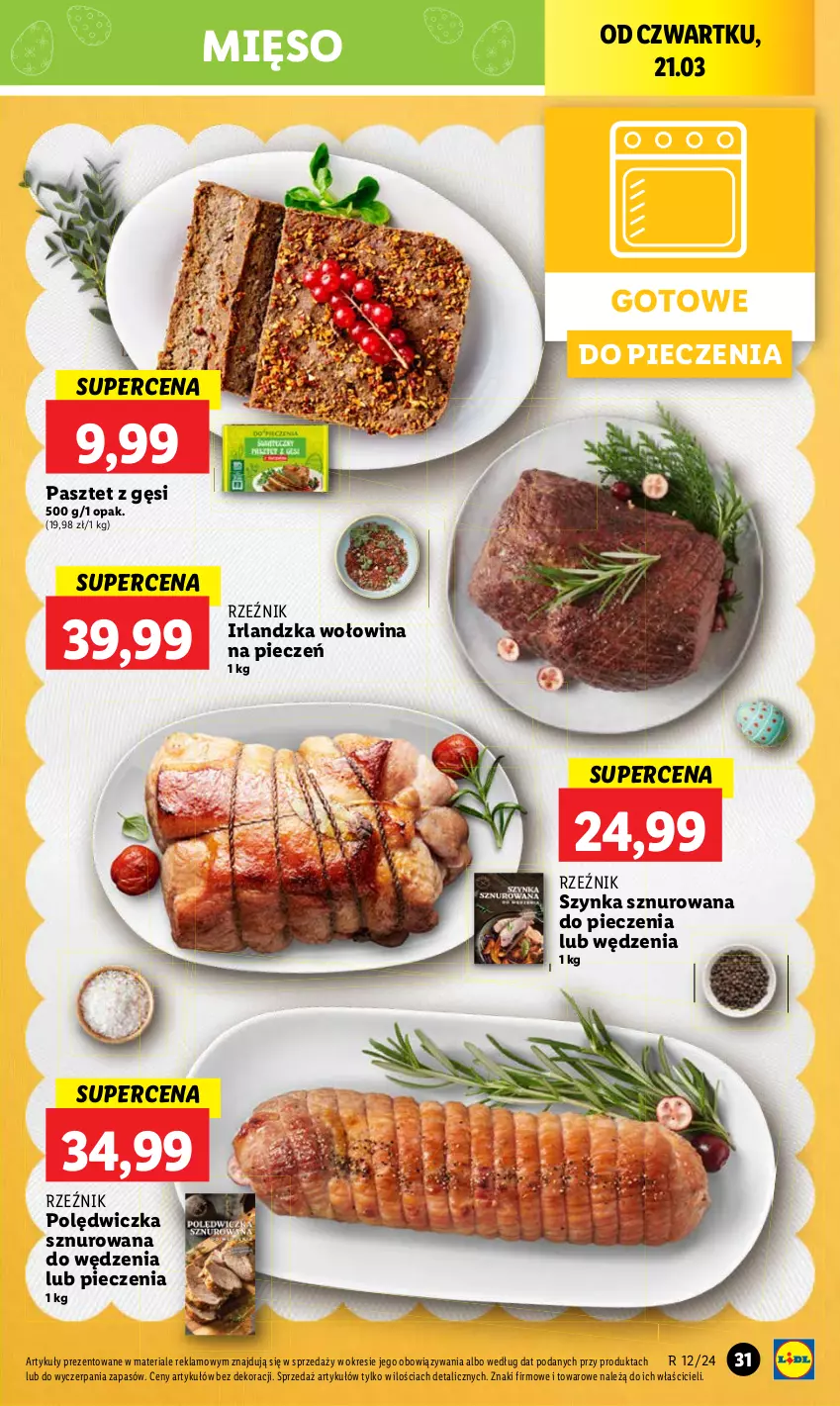 Gazetka promocyjna Lidl - GAZETKA - ważna 21.03 do 24.03.2024 - strona 33 - produkty: Mięso, Pasztet, Piec, Szynka, Wołowina