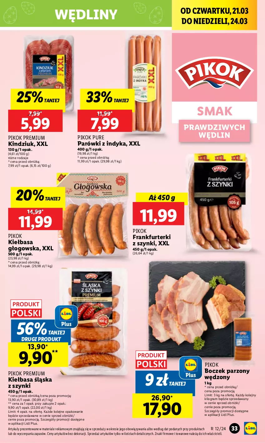 Gazetka promocyjna Lidl - GAZETKA - ważna 21.03 do 24.03.2024 - strona 35 - produkty: Boczek, Frankfurterki, Gra, Kiełbasa, Kiełbasa głogowska, Kiełbasa śląska, Kindziuk, Olej, Parówki, Parówki z indyka