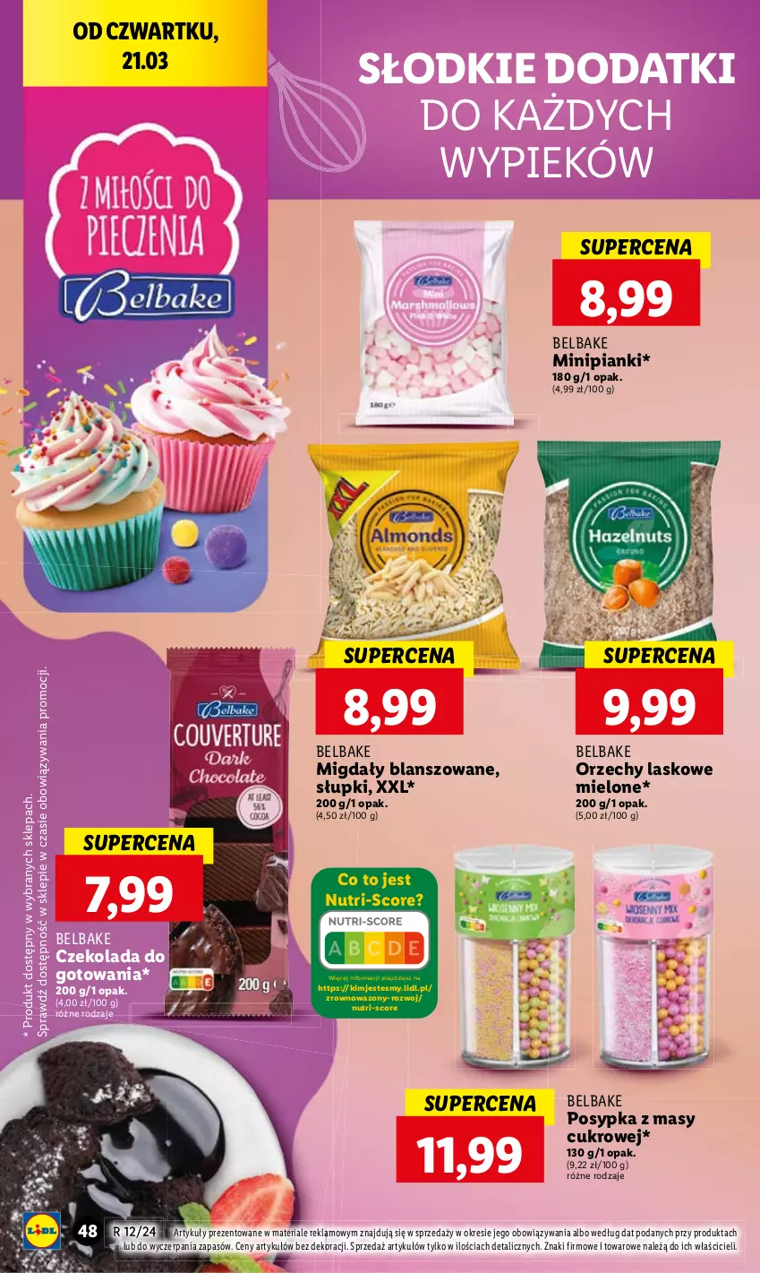 Gazetka promocyjna Lidl - GAZETKA - ważna 21.03 do 24.03.2024 - strona 50 - produkty: Czekolada, Migdały, Wazon