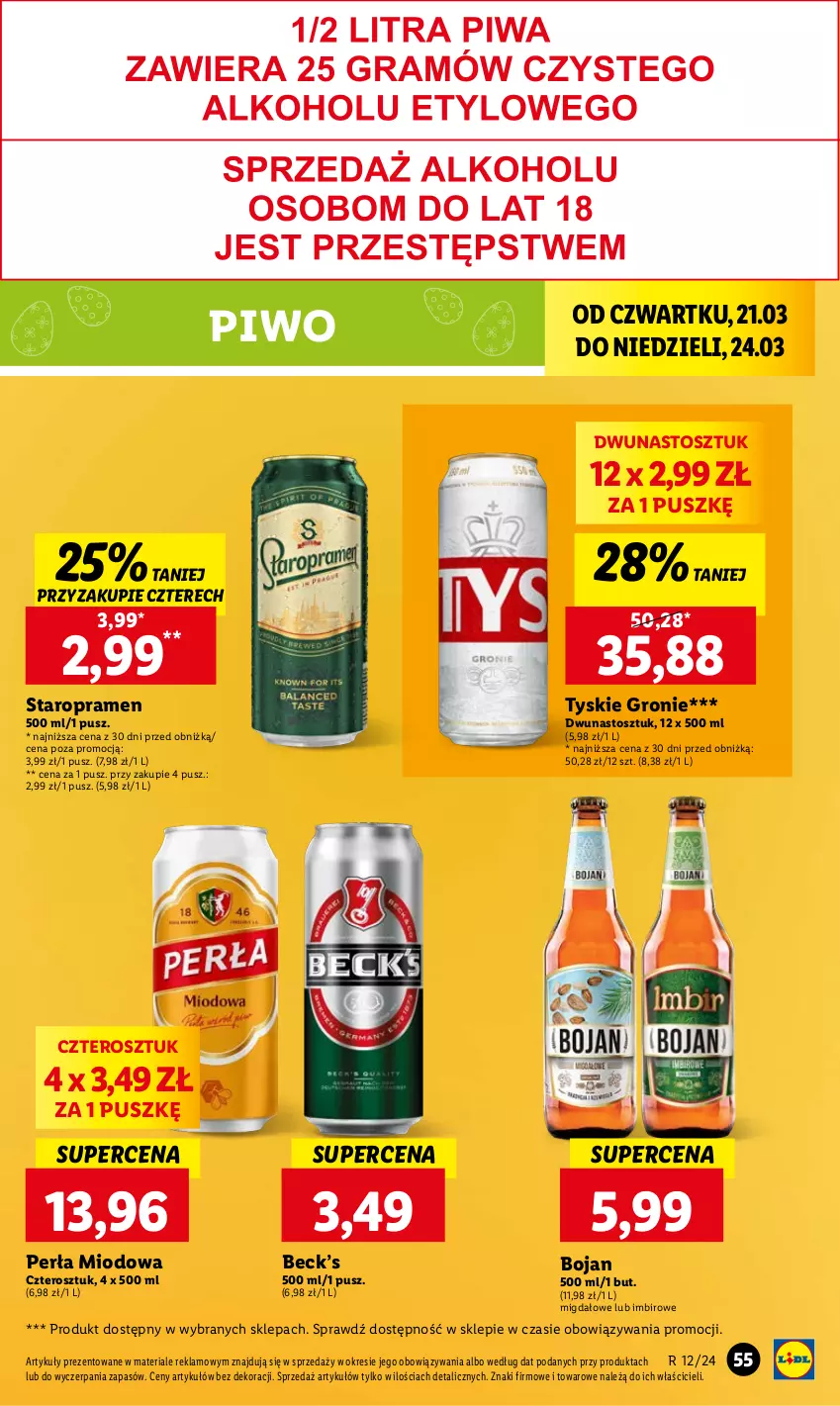 Gazetka promocyjna Lidl - GAZETKA - ważna 21.03 do 24.03.2024 - strona 59 - produkty: Imbir, Perła, Piwo, Tyskie