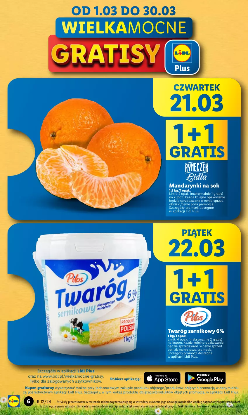 Gazetka promocyjna Lidl - GAZETKA - ważna 21.03 do 24.03.2024 - strona 6 - produkty: Gra, Mandarynki, Olej, Ser, Sok, Twaróg