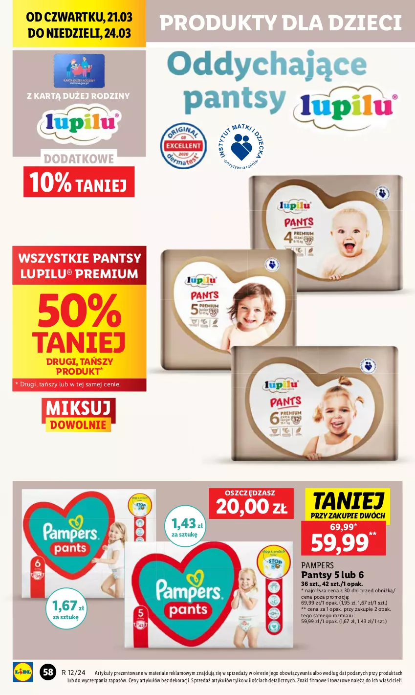 Gazetka promocyjna Lidl - GAZETKA - ważna 21.03 do 24.03.2024 - strona 64 - produkty: Dzieci, Pampers