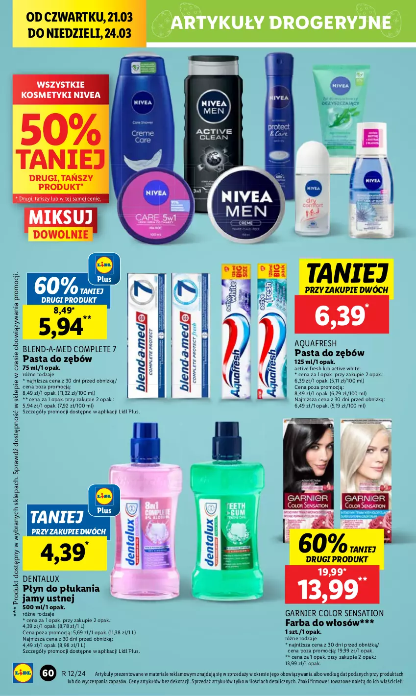 Gazetka promocyjna Lidl - GAZETKA - ważna 21.03 do 24.03.2024 - strona 66 - produkty: Aquafresh, Blend-a-Med, Garnier, Płyn do płukania, Sati